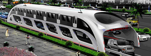 Imagen del 3D Express Coach, uno de los medios de transporte más innovadores propuestos en los últimos años. Foto: Mariordo.