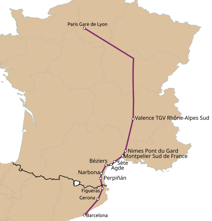 SNCF en España - Línea TGV Inoui Bacelona-París